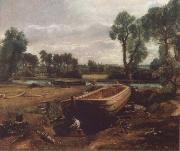 John Constable Boat-building near Flatford Mill painting